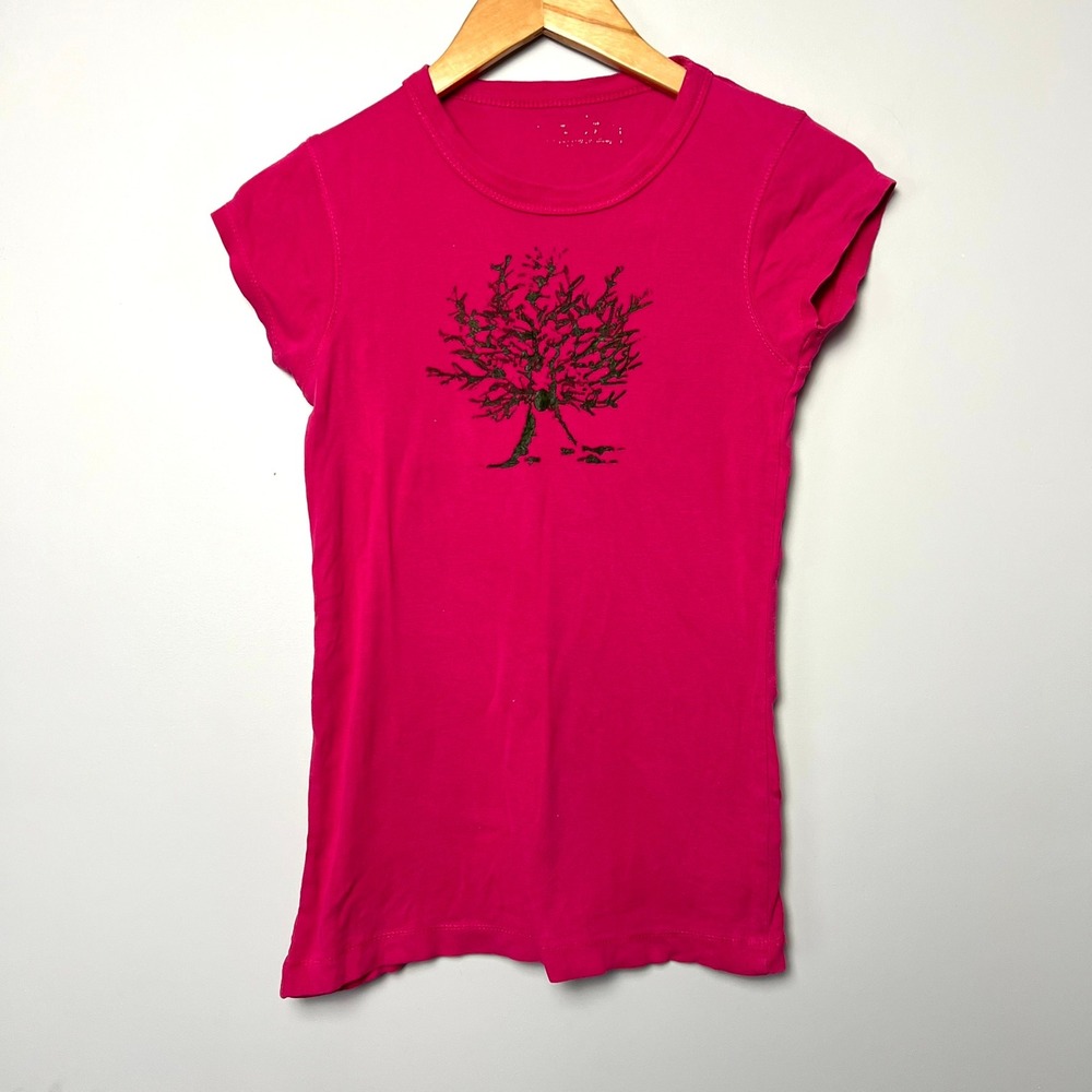 Atmosphere Hot Pink Tree Graphic T Shirt Women's 4 UK 8 Cap Sleeve Y2k‎ Casual
